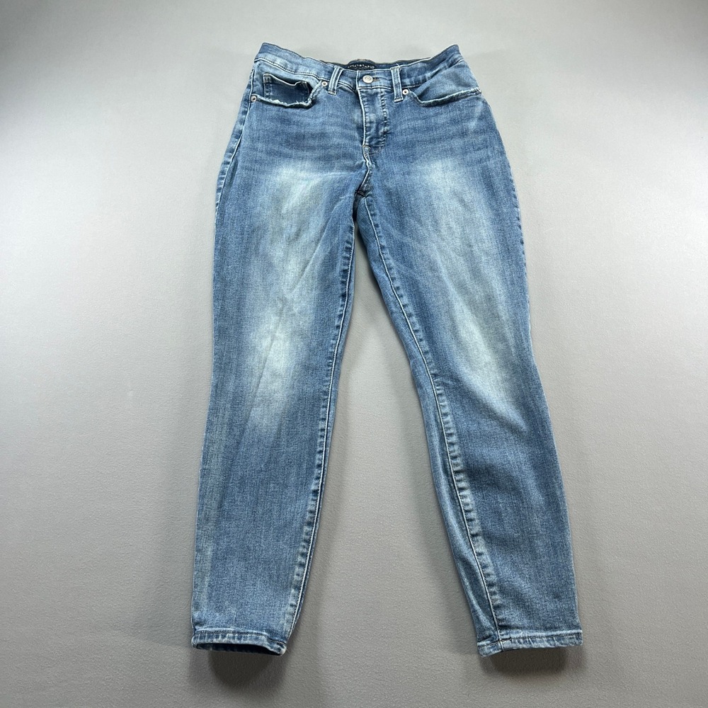 Lucky Brand Ava Skinny Jeans Womens 8/29 Blue Denim Medium Wash Zip Fly Ankle